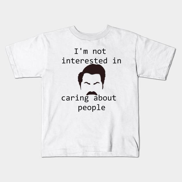 Ron Swanson Kids T-Shirt by cptpuggles